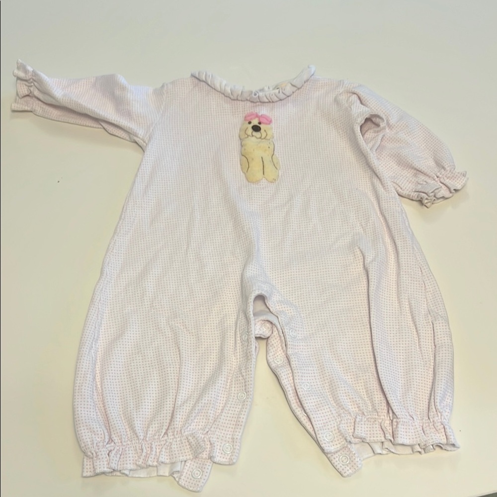 Adorable Pink Baby Romper with Dog Design